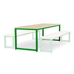 Monarch dining table with maple top - Apple green