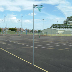 SOCKETED NETBALL POSTS C/W 16MM RING/NET, NB3R, GREEN, 300MM SOCKET