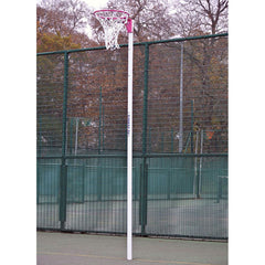 SOCKETED NETBALL POSTS C/W 16MM, NB3RP REGULATION, PINK, 300MM SOCKET