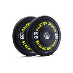 DS Rubber Bumper Plates (w/ upturned ring) - 15kg Black