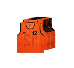 DS Numbered Mesh Bibs (1-12) Orange - XXS (Set of 12)