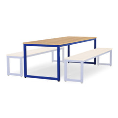 Monarch dining table with oak top - Blue