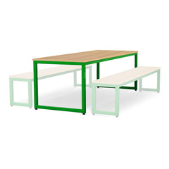Monarch dining table with oak top - Apple green