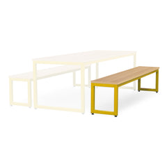 Monarch dining bench with oak top - Yellow
