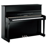 Yamaha P116 Upright Piano – Polished Ebony with Chrome Fittings