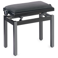 Stagg PBF39 adjustable piano stool - Polished black, with black dralon seat
