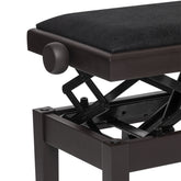 Stagg PBH390 hydraulic adjustable piano bench - single length - Rosewood satin, black velvet top