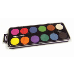 Tilgear 12-disk watercolor set with vibrant paints and painting tools for art and craft projects.