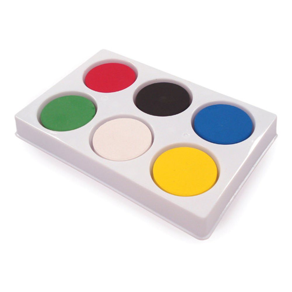 Medium 6-block watercolor palette by Tilgear with vibrant paint sections for art and craft painting projects.
