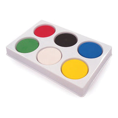 Medium 6-block watercolor palette by Tilgear with vibrant paint sections for art and craft painting projects.