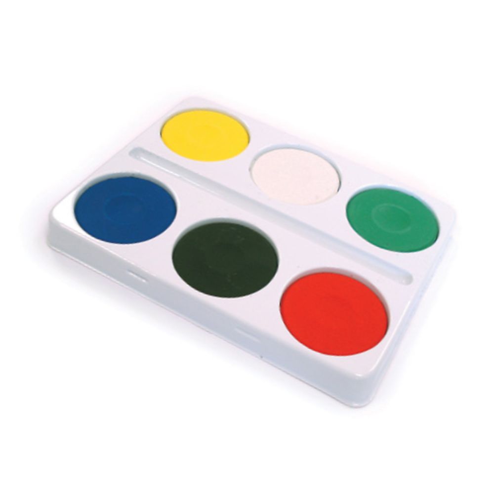 Large 6-block watercolour palette by Tilgear featuring vibrant paint sections for art and craft painting projects.