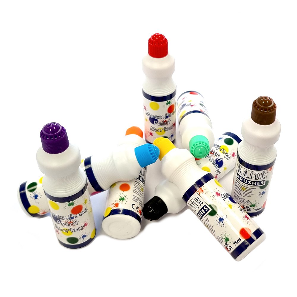 Tilgear Mess-Free Paint Markers 8-piece set for arts and crafts, featuring easy-to-use paint markers on a white background.