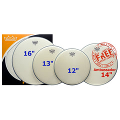 Remo Ambassador pro pack coated drum skins - 12\"/13\"/14\"/16\"