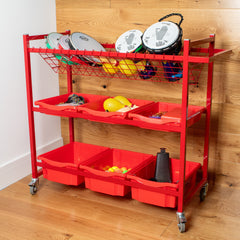 Percussion Plus mobile instrument trolley with trays
