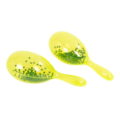 Percussion Plus transparent maracas - Yellow sparkle