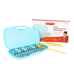 Percussion Plus 25 note chromatic glockenspiel in blue box