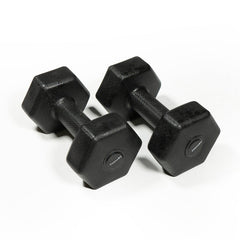 DS PVC Hex Dumbbells - PAIR - 2KG Black