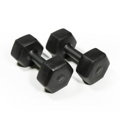 DS PVC Hex Dumbbells - PAIR - 3KG Black