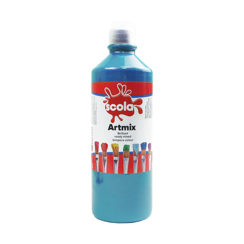 Tilgear sky blue ready mixed poster paint in 600ml bottle, ideal for art and craft projects with smooth, vibrant color.