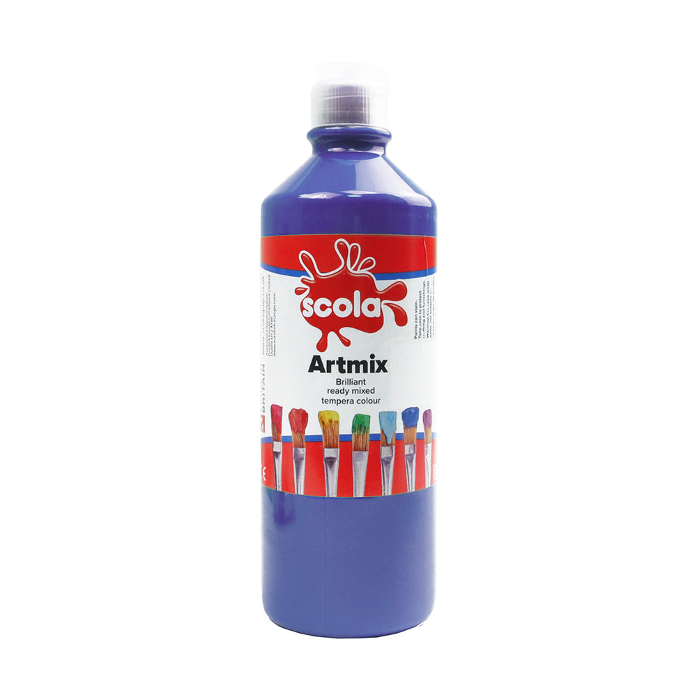 600ml ready mixed cobalt blue poster paint by Tilgear, shown in a container suitable for arts and crafts projects.