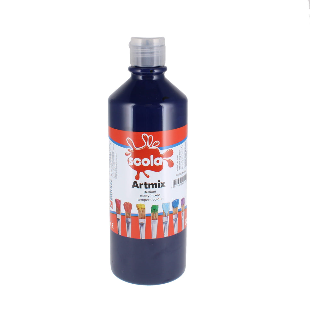 600ml jar of Tilgear Ready Mixed Poster Paint in Prussian Blue, ideal for art and craft projects, with vibrant color and smooth consistency.