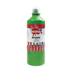 600ml Ready Mixed Poster Paint in Leaf Green by Tilgear, showing a vibrant container of art and craft paint.
