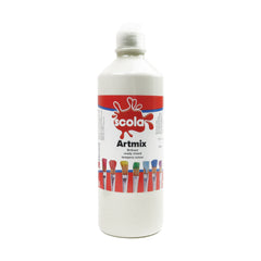 White ready-mixed poster paint by Tilgear in a 600ml container, ideal for art and craft projects.