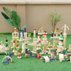 398-Piece Colorful Stacking Stone Blocks