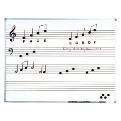 Magnetic pre printed music stave whiteboard - 120x90cm