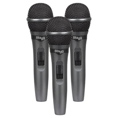 Set of 3 Stagg dynamic vocal microphones