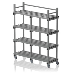 VENDIPLAS MOBILE SHELVING UNIT DOUBLE, GREY