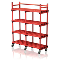 VENDIPLAS MOBILE SHELVING UNIT DOUBLE, RED