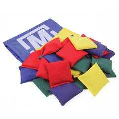 SQUARE COTTON BEAN BAG MIXED COLOURS, BAG OF 36