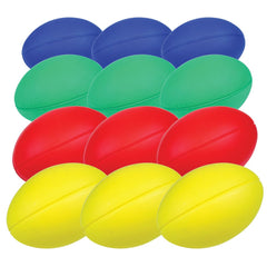 SKINNED FOAM MIDI RUGBY BALL SET OF 12