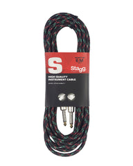 Stagg S-series vintage mono large jack cable - Black tweed