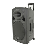 QTX QR series portable powered PA unit with 2 VHF microphones - 15\"