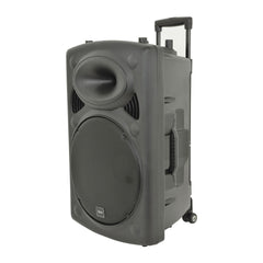 QTX QR series portable powered PA unit with 2 VHF microphones - 15\"