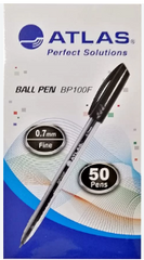 Black HOSHAN PAN GULF LLC Atlas ball pen with 0.7mm fine tip, shown with a sleek design and ink tip visible.