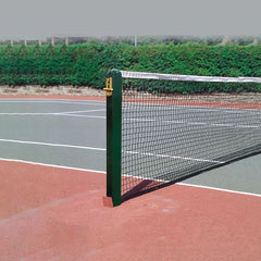 ALUMINIUM 80MM SQUARE TENNIS POSTS WITH SOCKETS PAIR