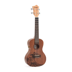 Octopus Rosette electro concert ukulele - wave motif