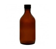 Amber Glass Winchester Bottles with Black Screw Cap R6/31 - 500mL x 10pcs