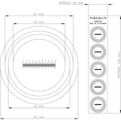 Plastic Eyepiece Graticules 10mm/0.1mm - 10pcs