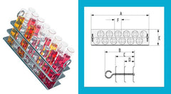 Clifton™ Water Bath Stainless Steel Test Tube Rack, 26 Holes x 17mm Dia. (Each)
