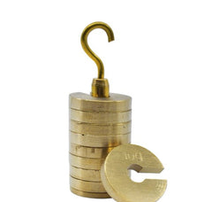 Slotted Mass Set with Hanger, 100g Each - 1kg Total - Brass (Each)