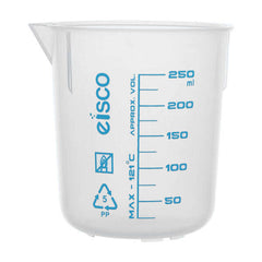 Beakers, Transparent PP, Printed Graduations, 250ml (Pack of 10)