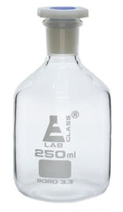 Clear Glass Reagent Bottle with Plastic Stopper - 250mL x 6pcs
