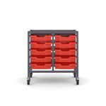 Trolley Sets with Trays - Under-bench Double Column with 10 x F1 Shallow Trays