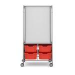 Callero MakerHub Trolley with Whiteboard and 4x F2 Deep Trays