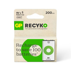 Rechargeable Battery, 200mAh, 9V (Pack 1)
