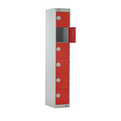 Locker 6Dr/2Nest K/Lock-Red Doors